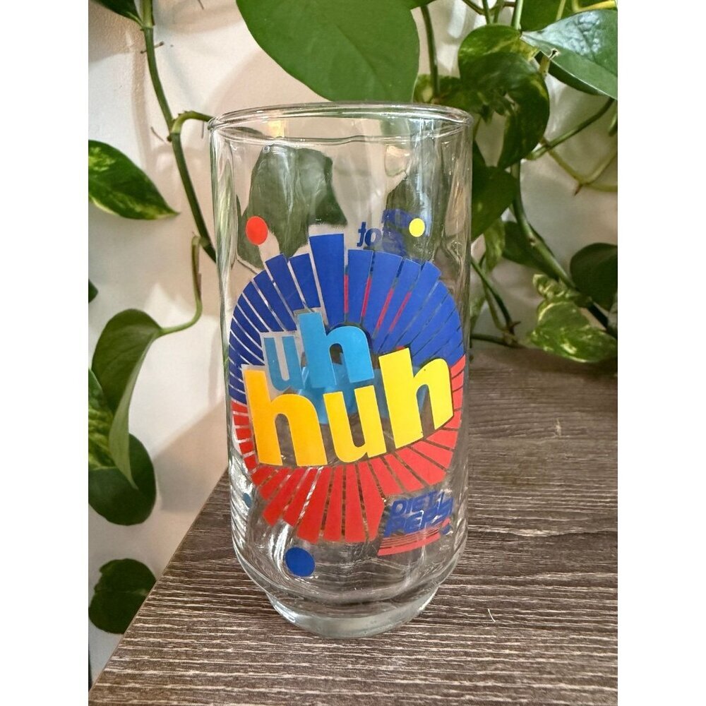 UH HUH diet Pepsi, vintage glass